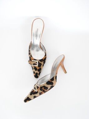 Dolce & Gabbana Leopard Print Pointed-Toe Mule Heels